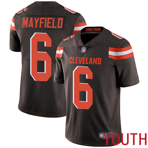 Cleveland Browns Baker Mayfield Youth Brown Limited Jersey 6 NFL Football Home Vapor Untouchable